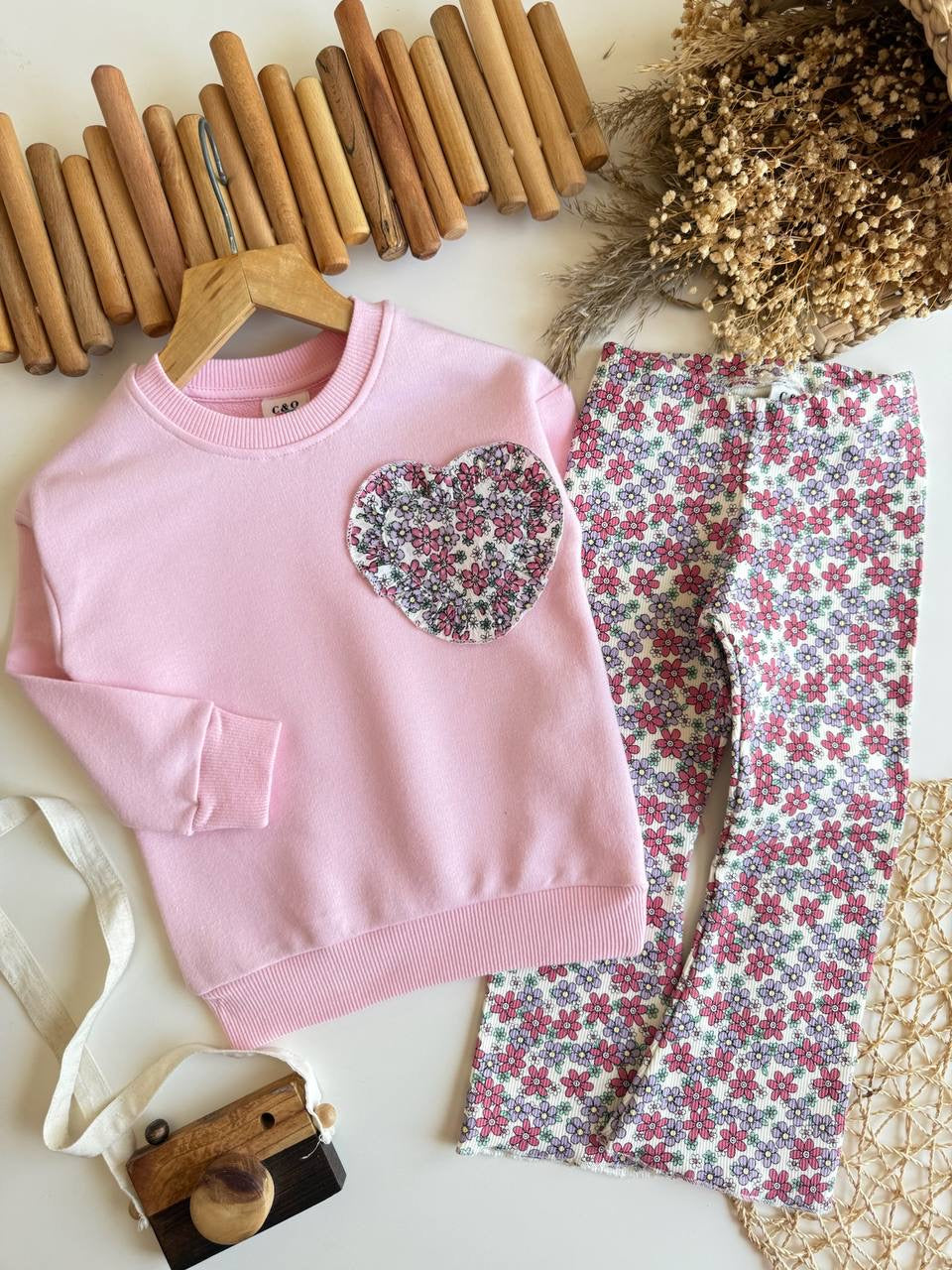 Flowers Heart Patch Set