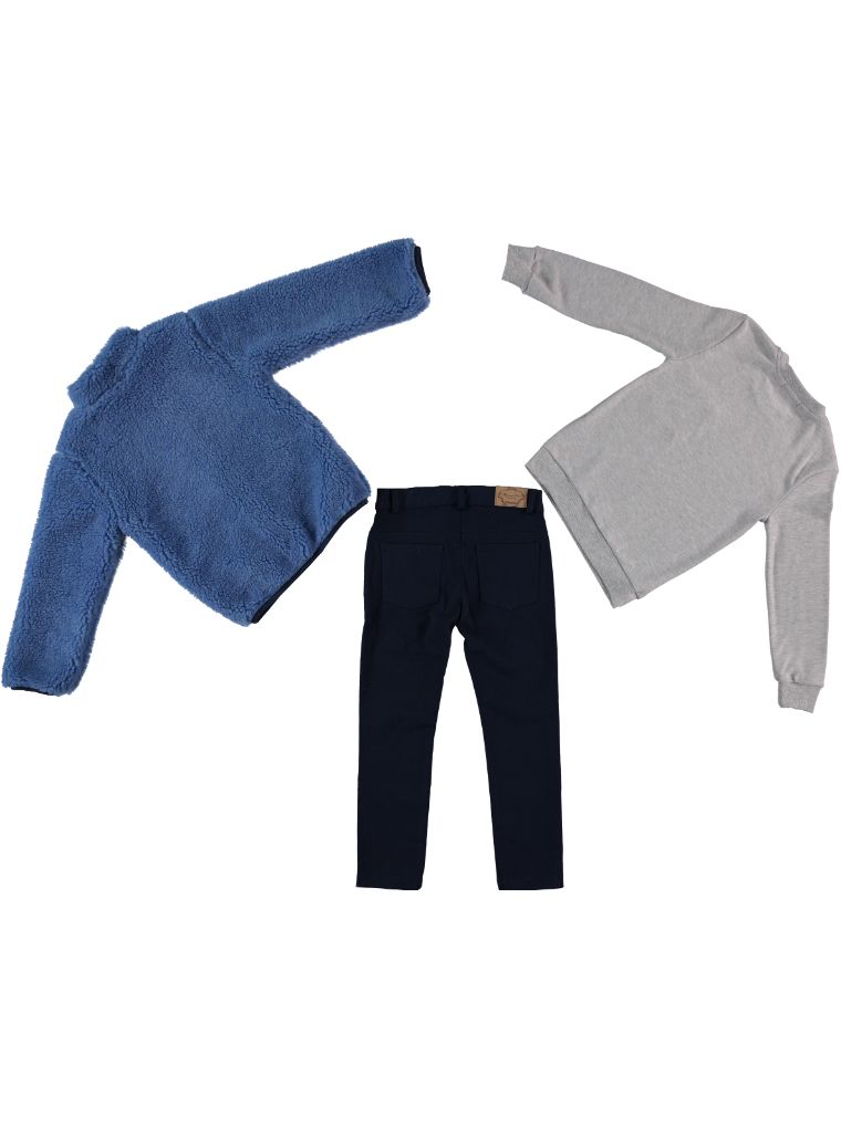 Sherpa Jacket, Sweatshirt & Pants Set
