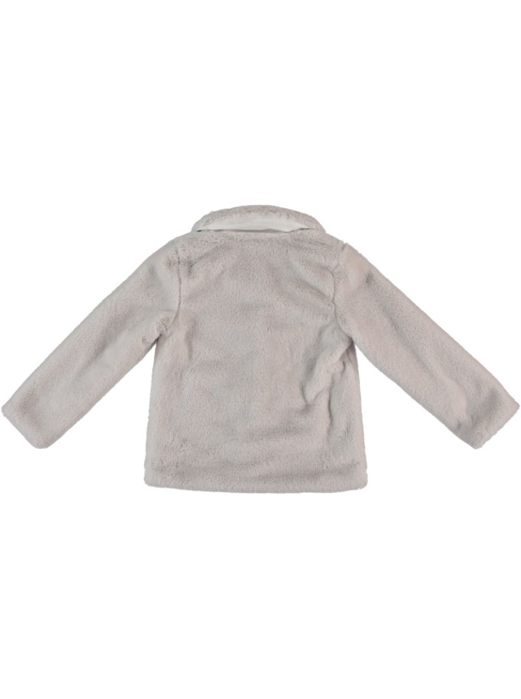 🤍 Girls Soft Beige Faux Fur Coat