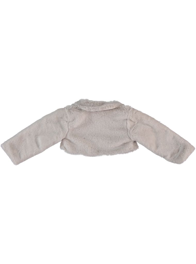 🤍 Girls Short Beige Faux Fur Bolero