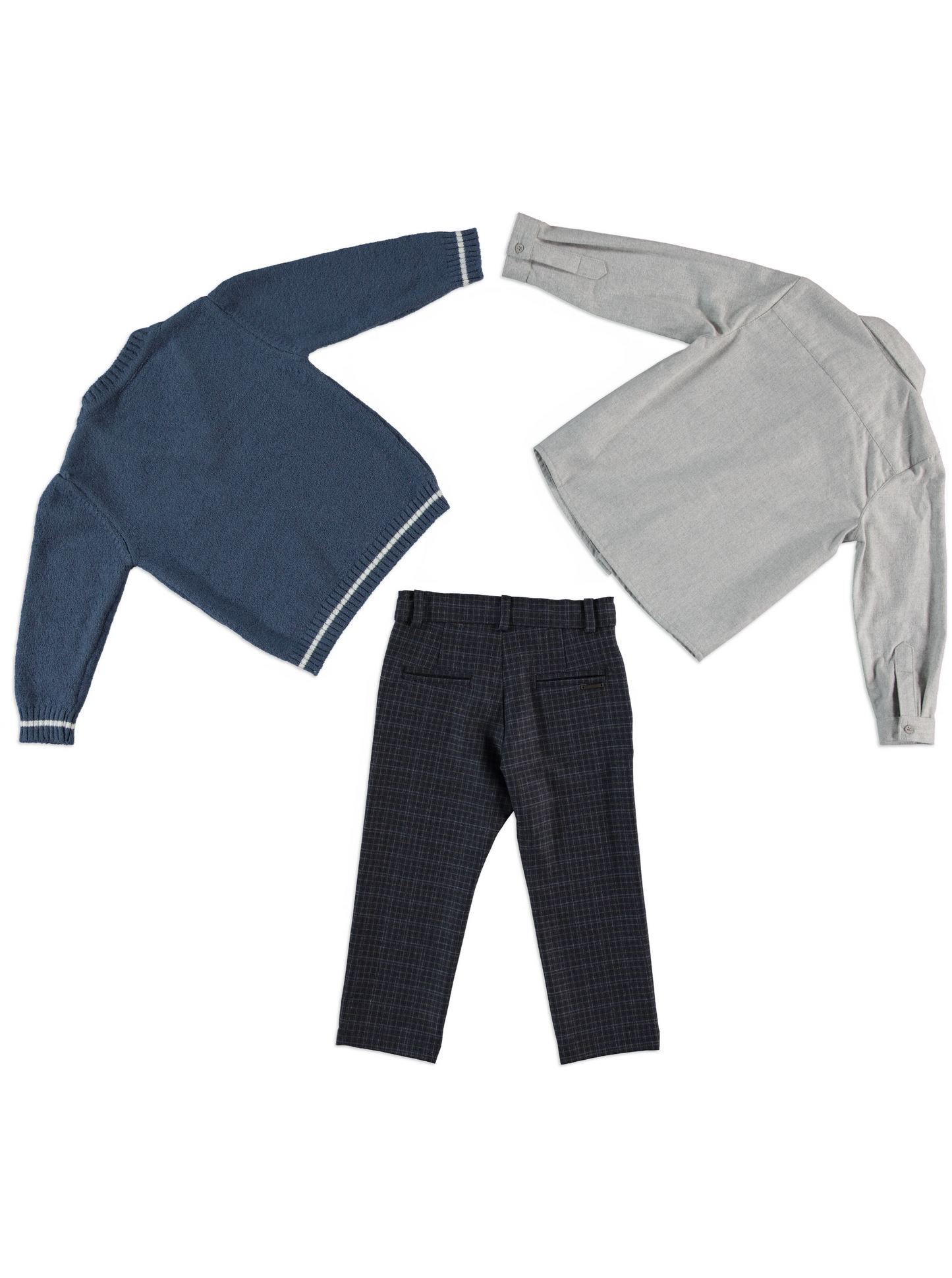Classic Knit & Check Pants Set