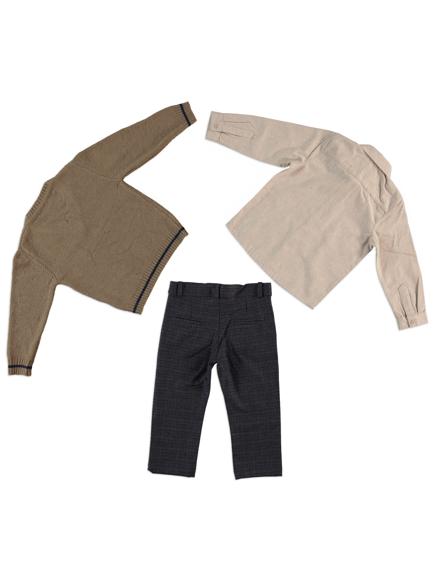 Classic Knit & Check Pants Set