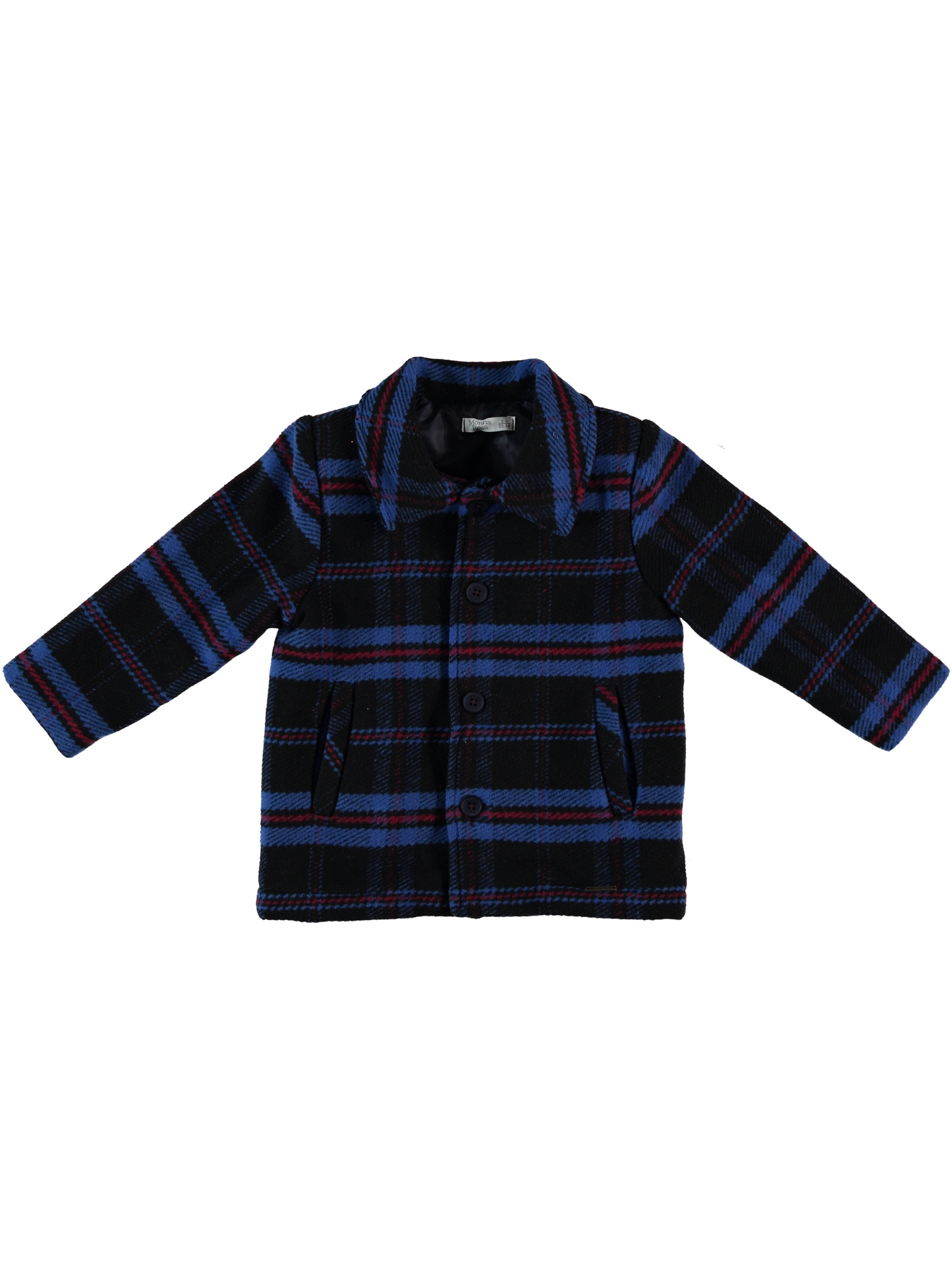 🧥 Boys Navy & Red Checkered Shacket