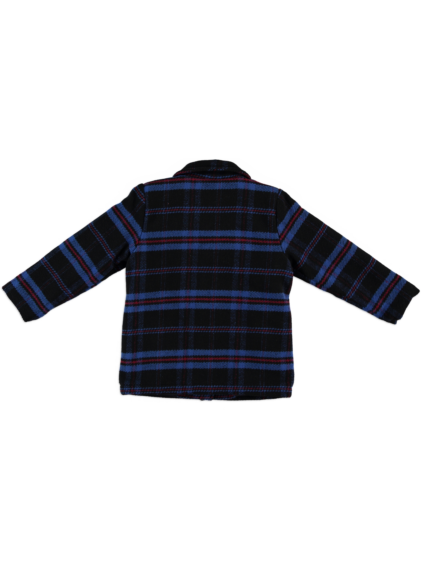 🧥 Boys Navy & Red Checkered Shacket