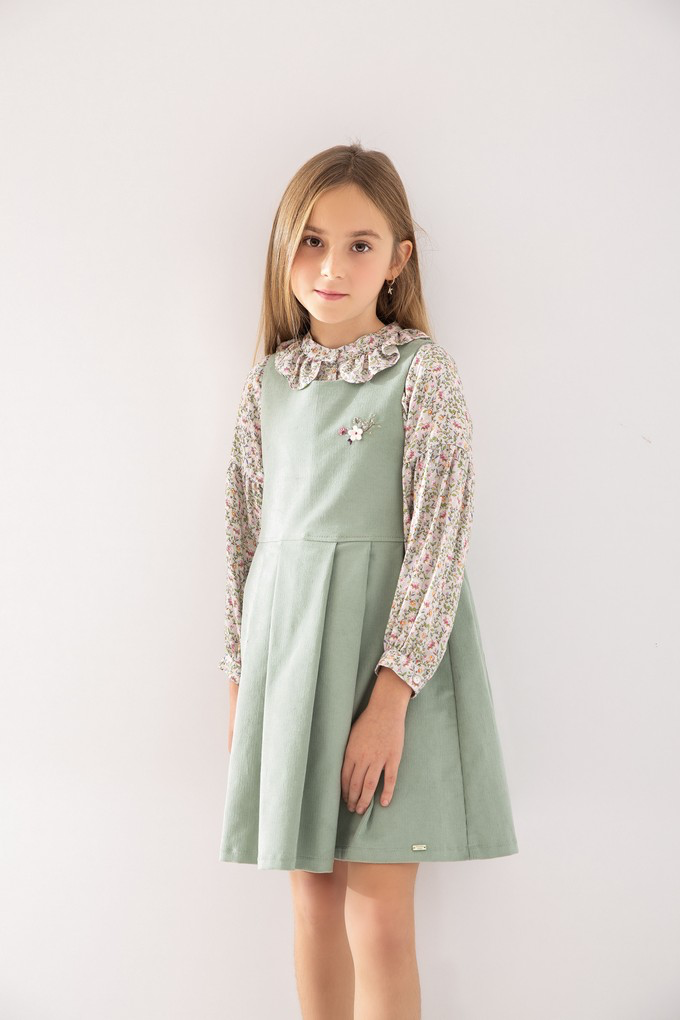 “Sage Blossom” Layered Dress