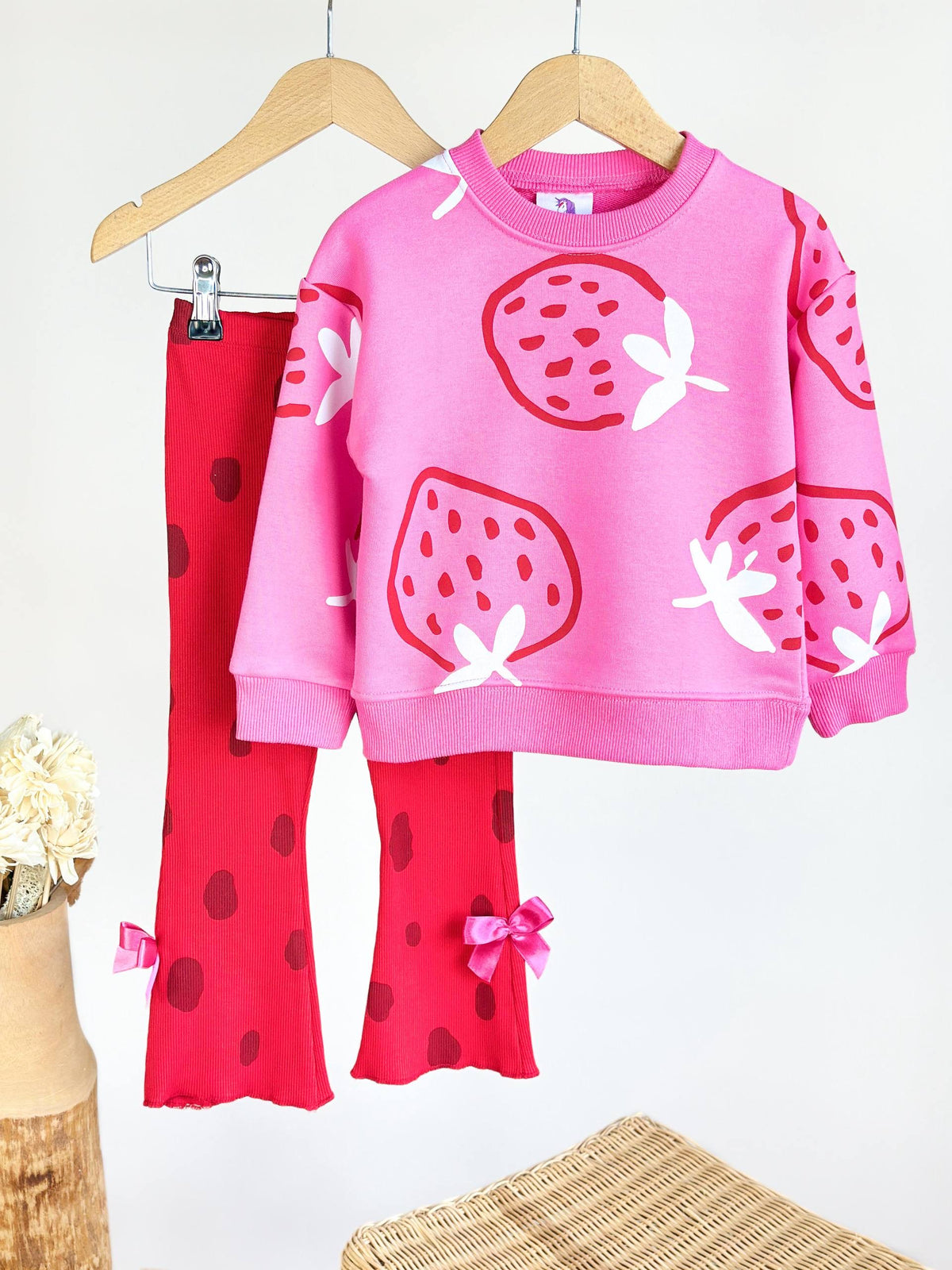 Strawberry Flare Leggings Set