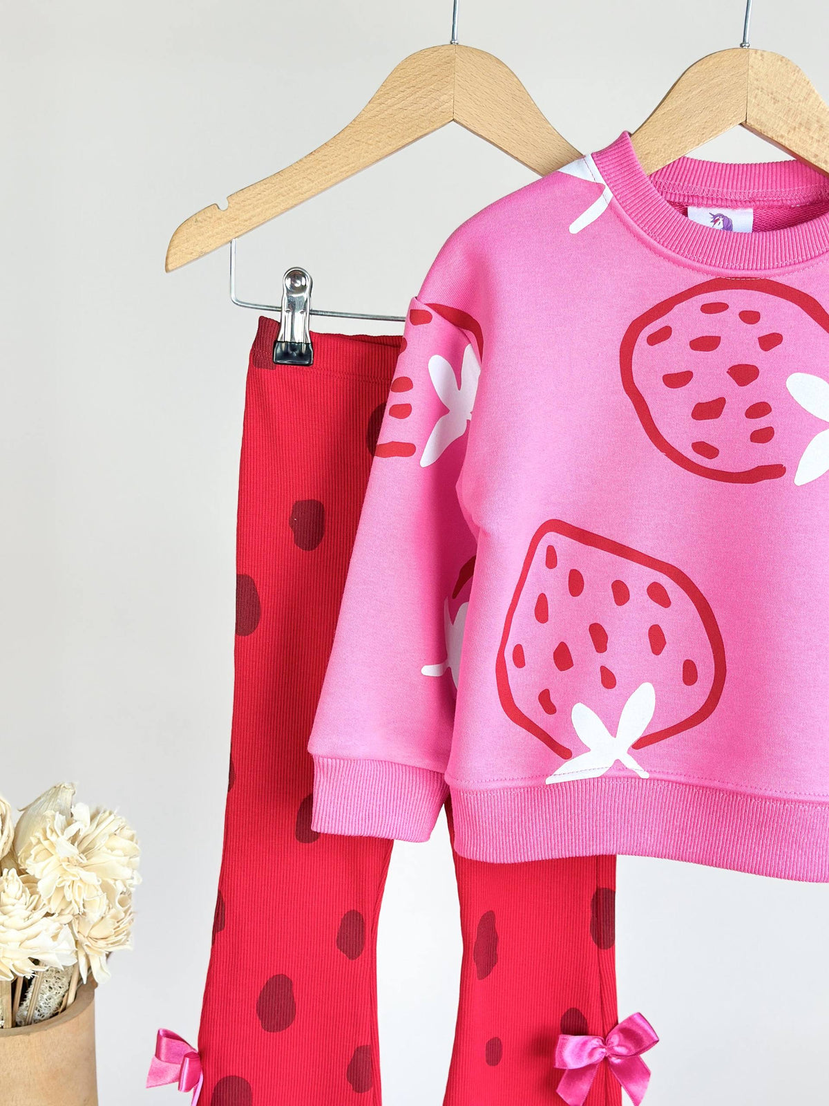 Strawberry Flare Leggings Set