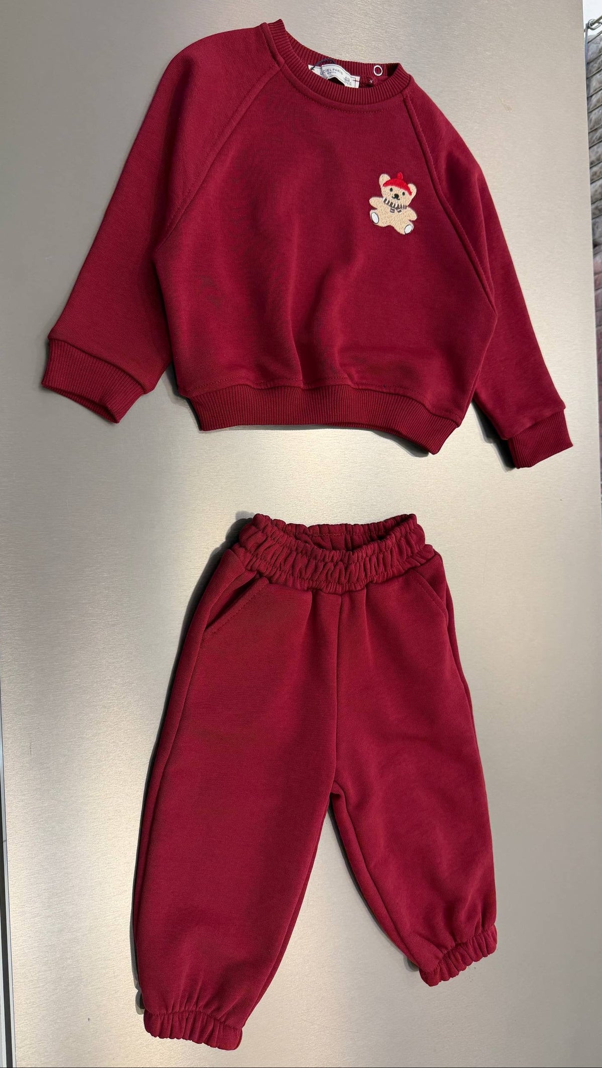 Laciel Burgundy Bear Baby Set