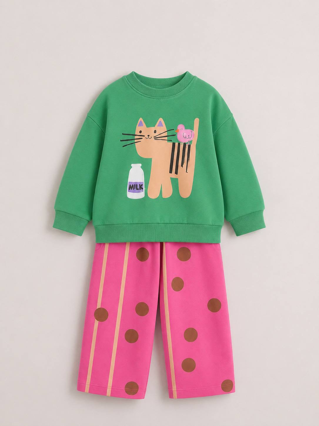 Green & Pink Cat Set