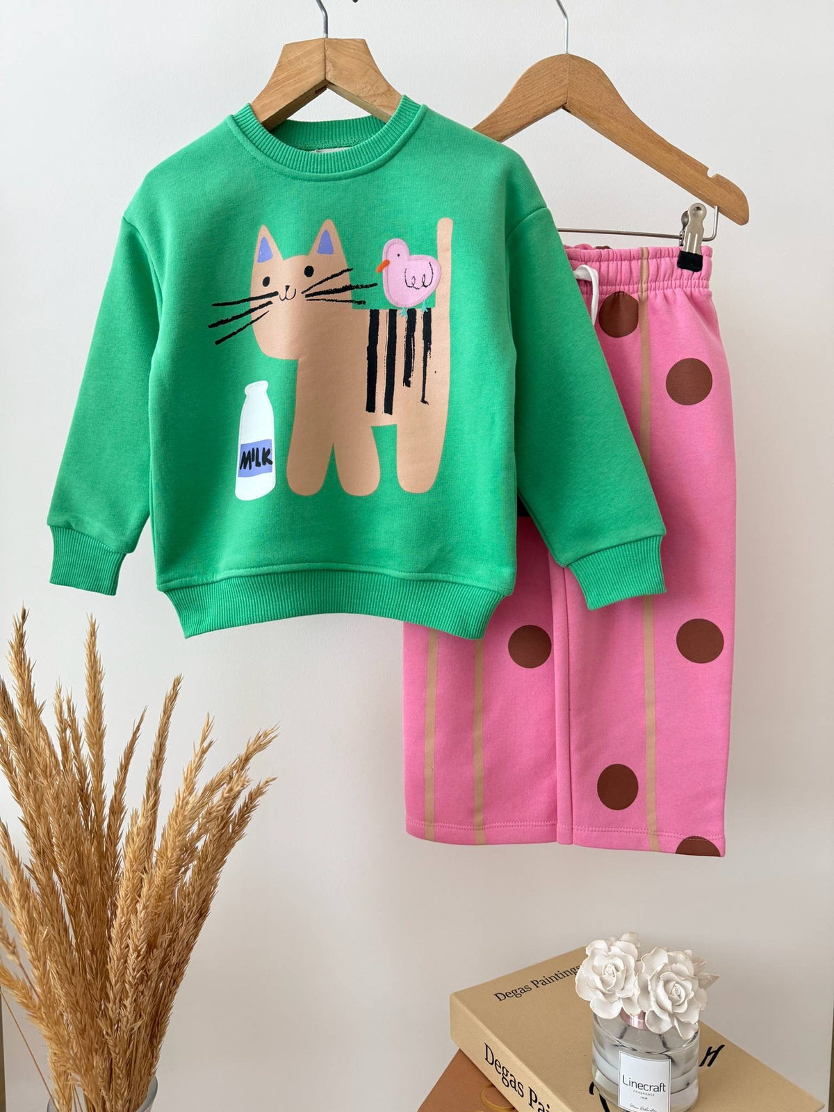 Green & Pink Cat Set
