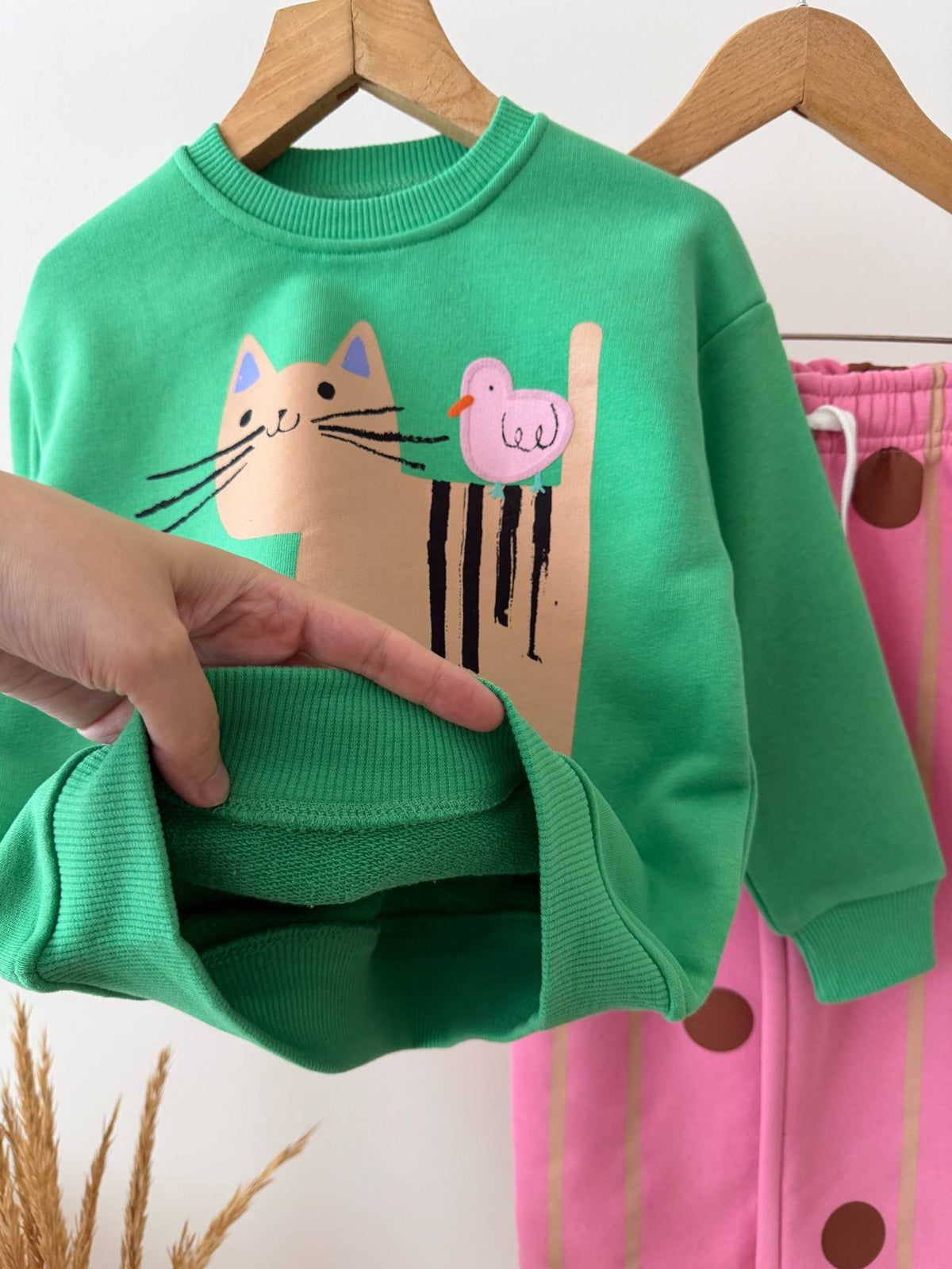 Green & Pink Cat Set