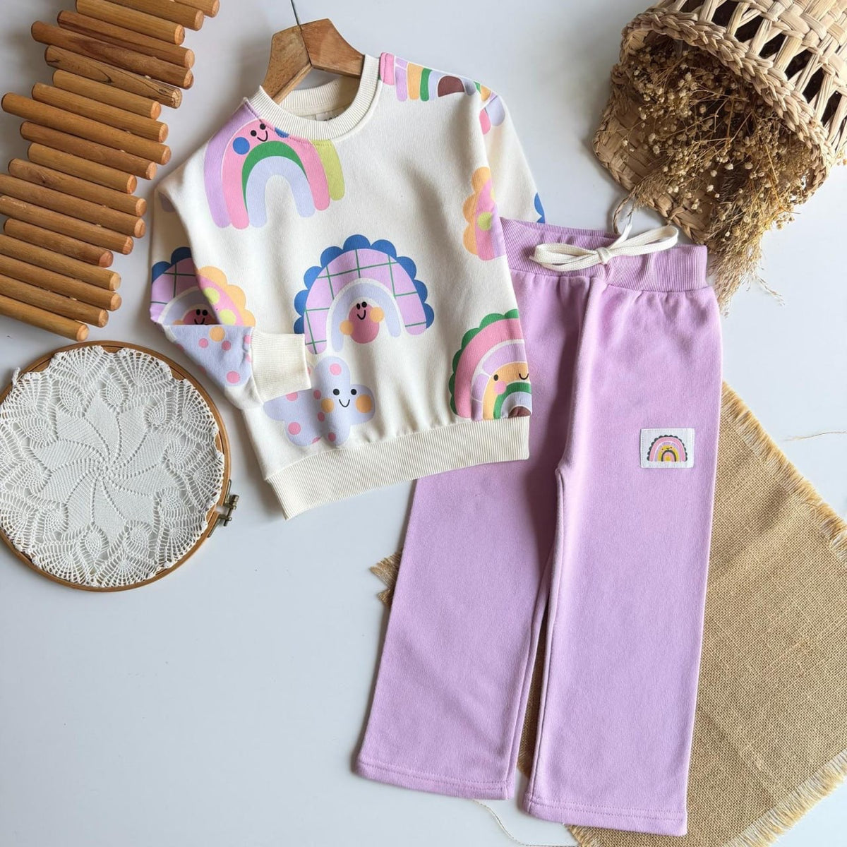Purple Rainbow Wide Leg Set