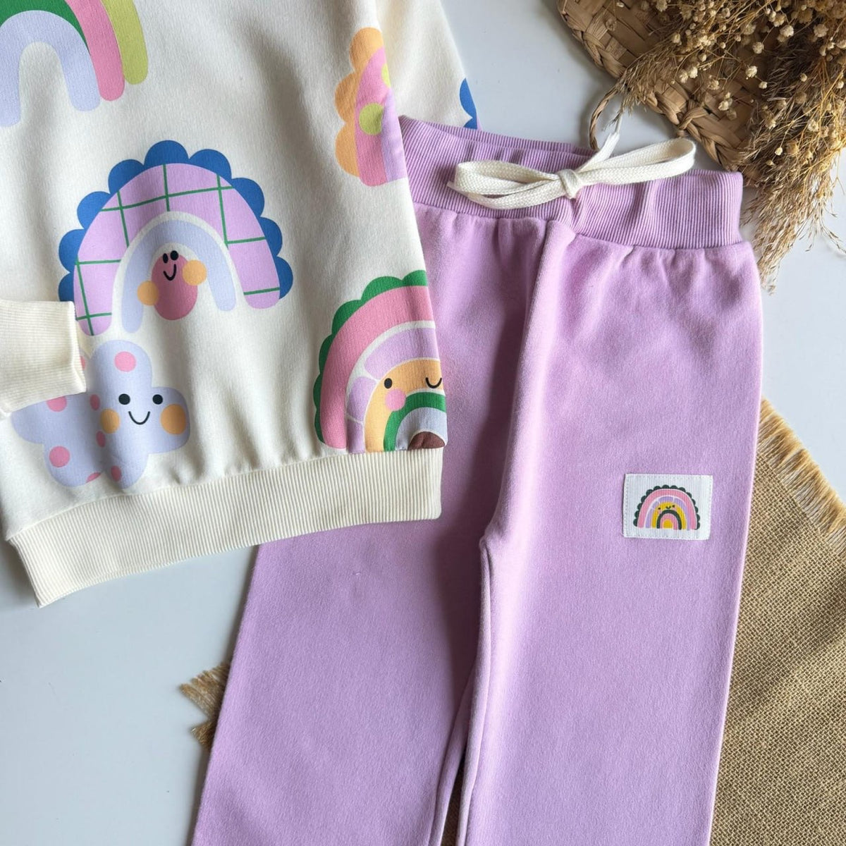 Purple Rainbow Wide Leg Set