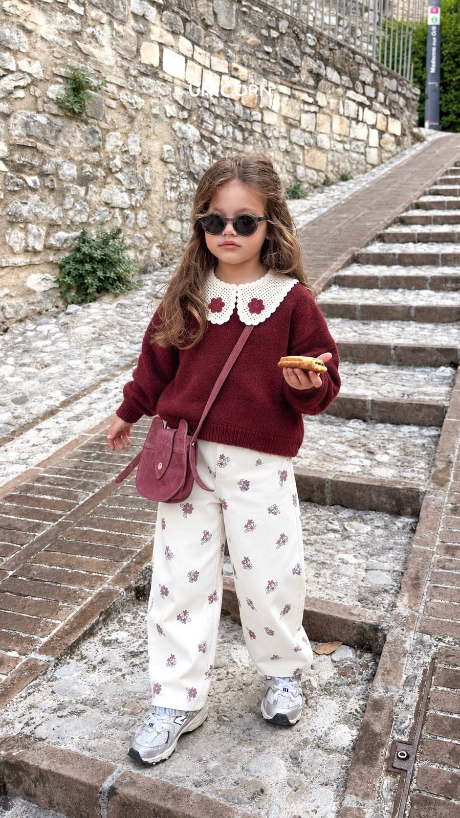 Burgundy Collared Jumper & Pants Set