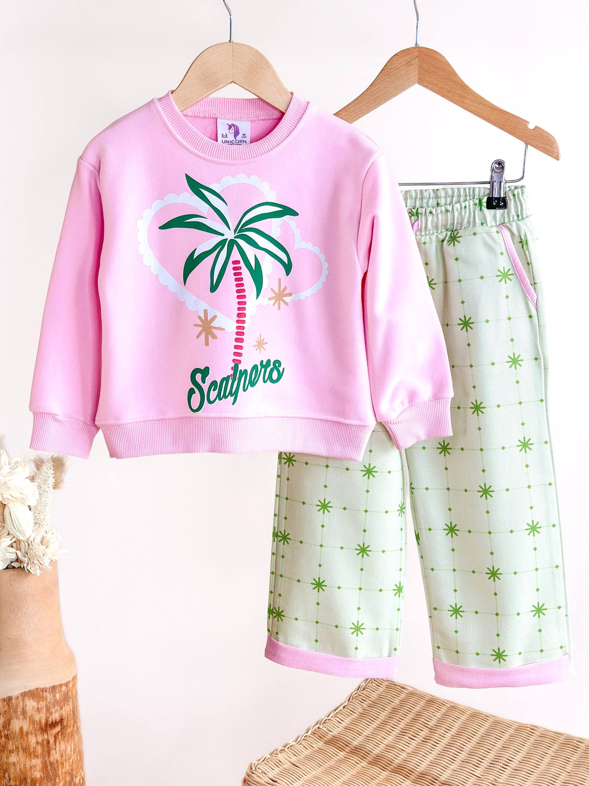 Pink & Green Palm Tree Set
