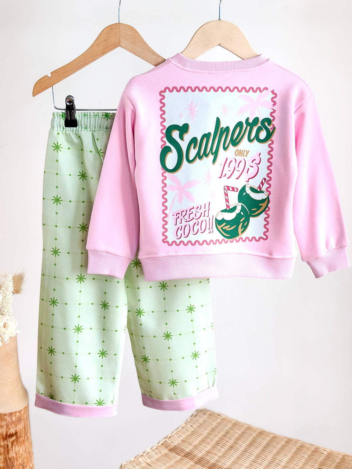 Pink & Green Palm Tree Set
