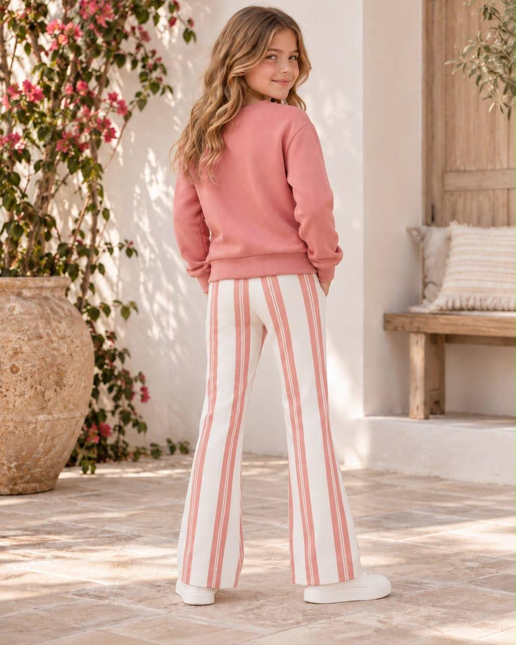 Peach Bear Wide Leg Set