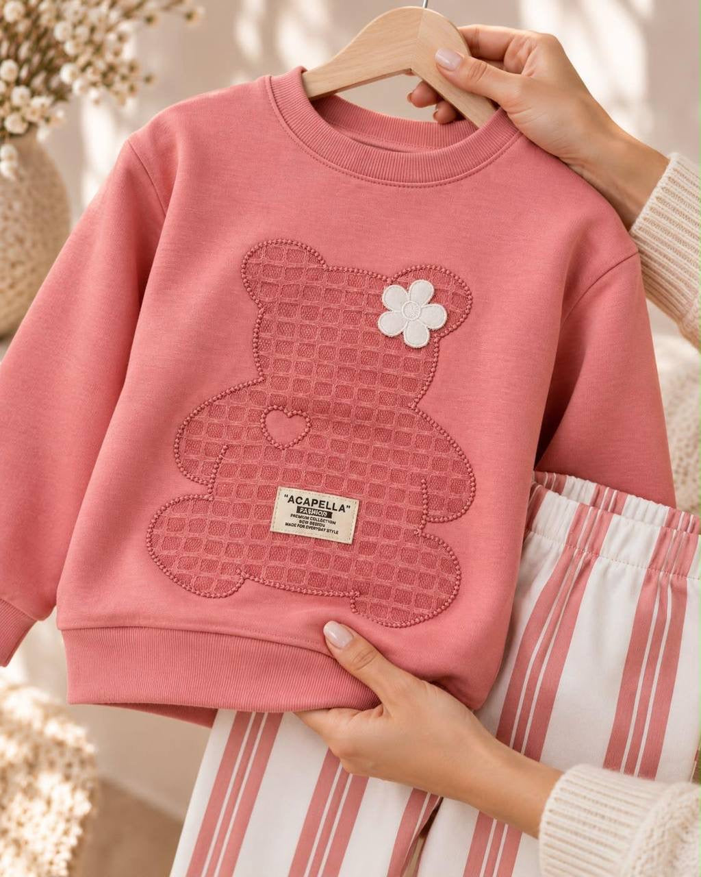 Peach Bear Wide Leg Set