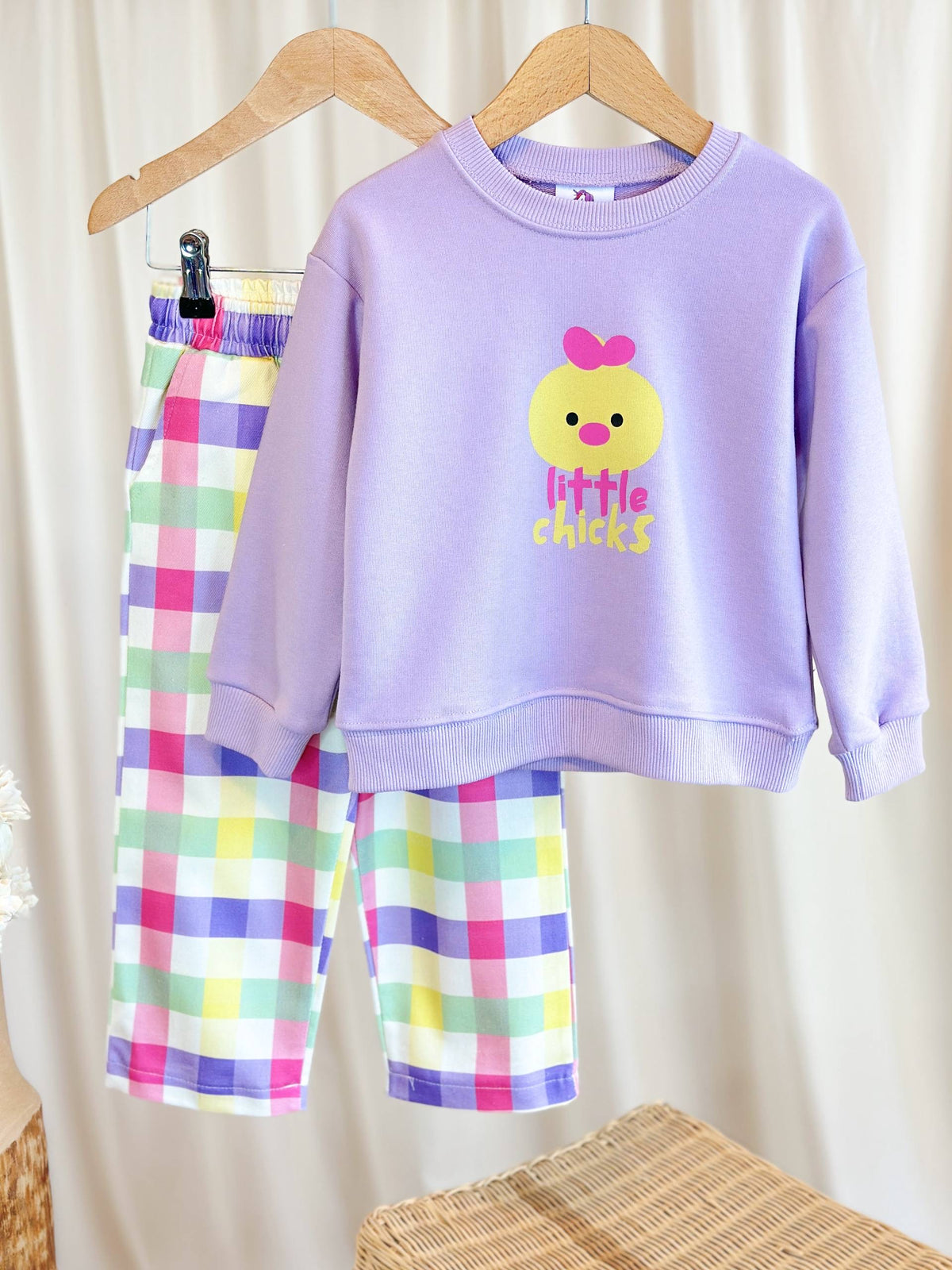 Little Chick Denim Pants Set
