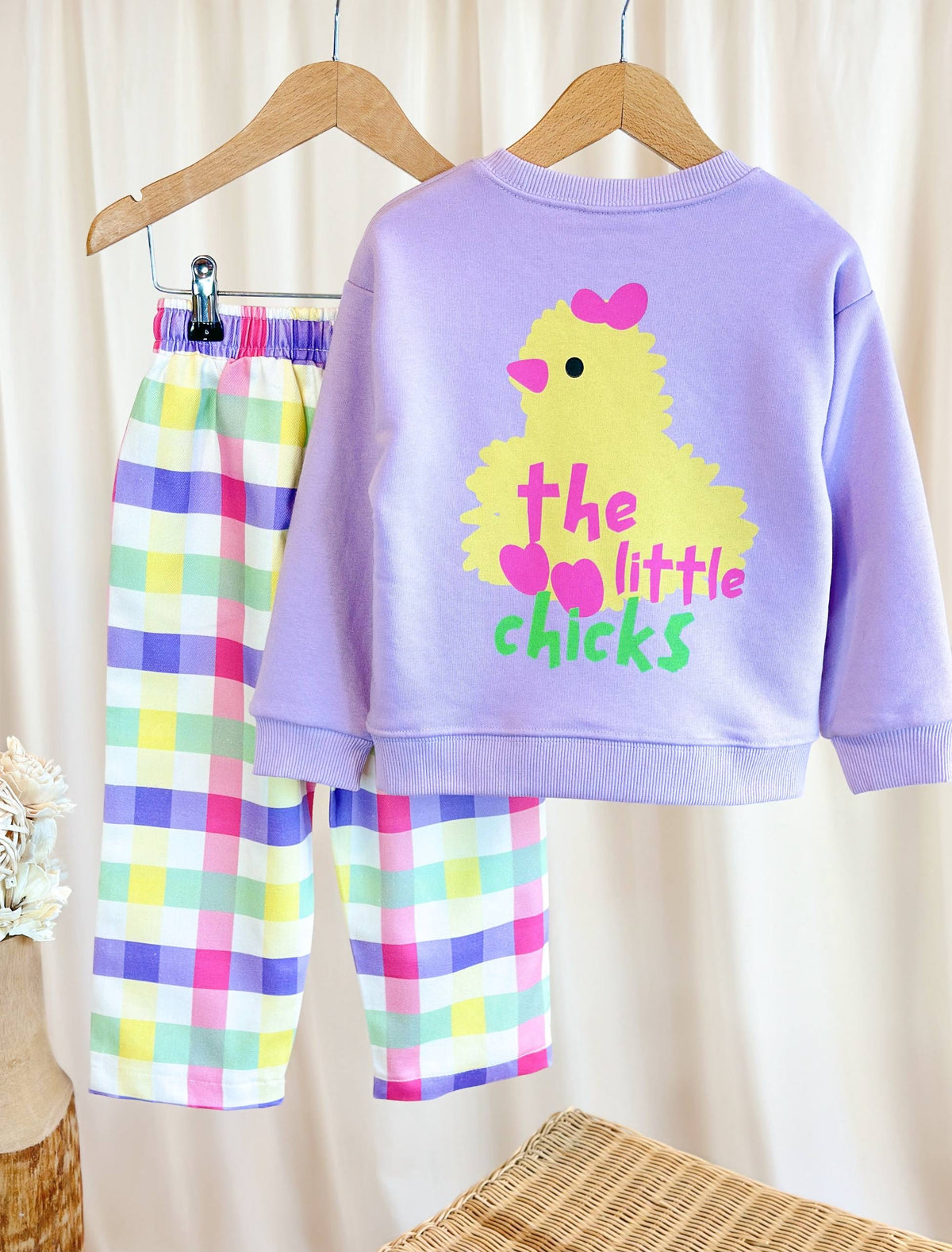 Little Chick Denim Pants Set