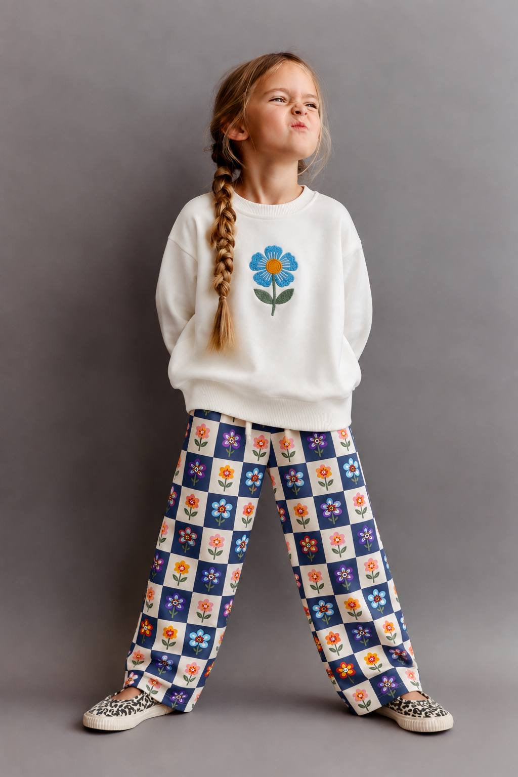 Checkered Flowers Set