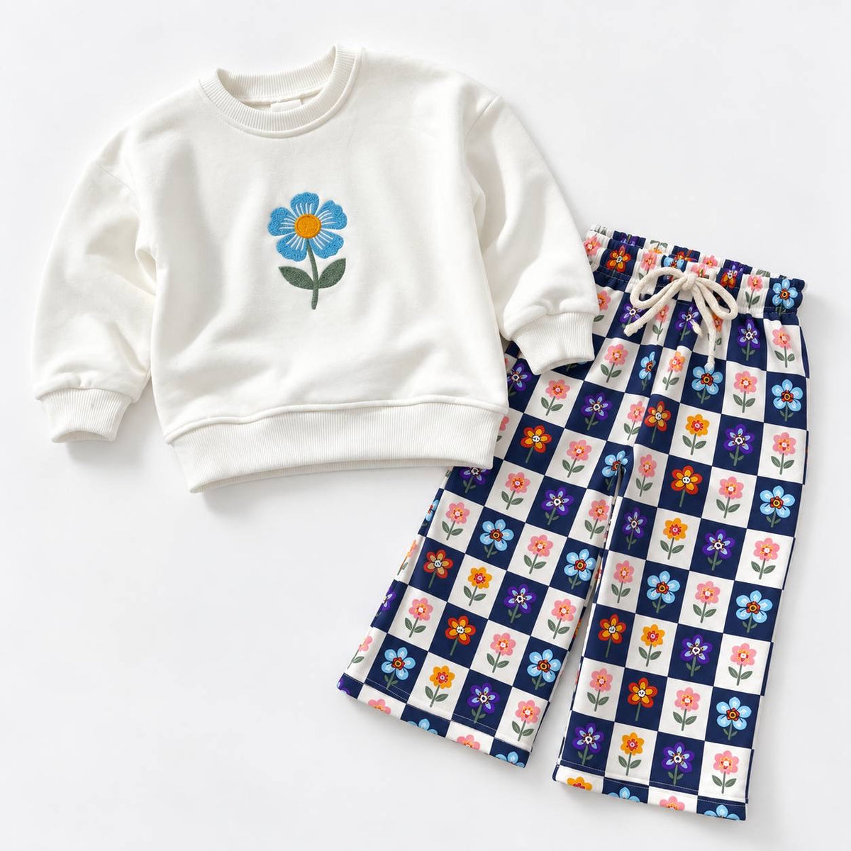 Checkered Flowers Set