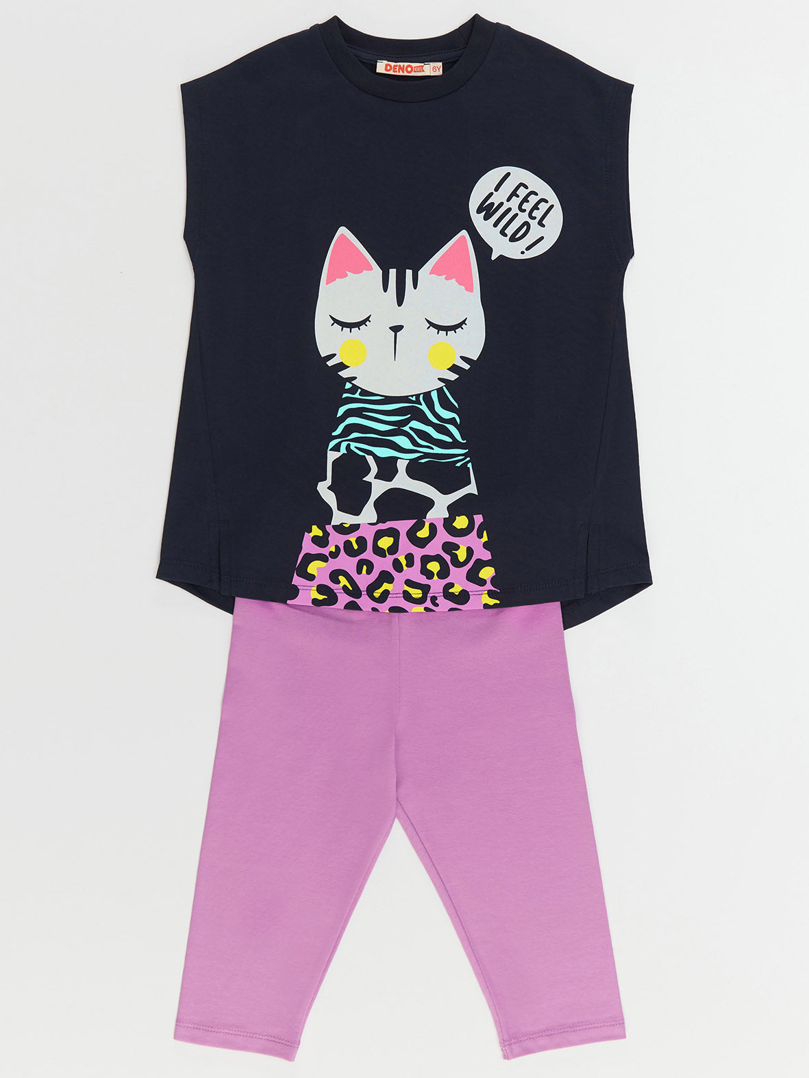 Jungle Cat Girl T-shirt & Leggings Set