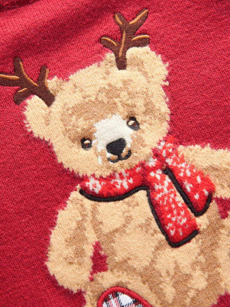 🧸 Reindeer Teddy Fair Isle Christmas Sweater | Original Next