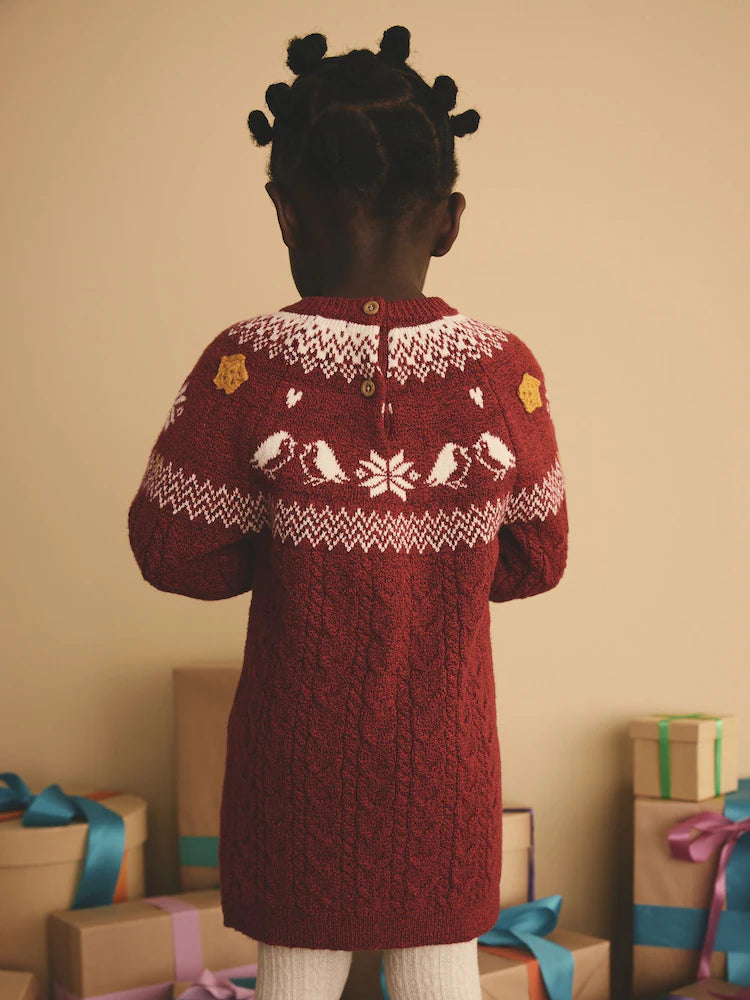 ❤️ Festive Red Knit Sweater Dress | Original Next