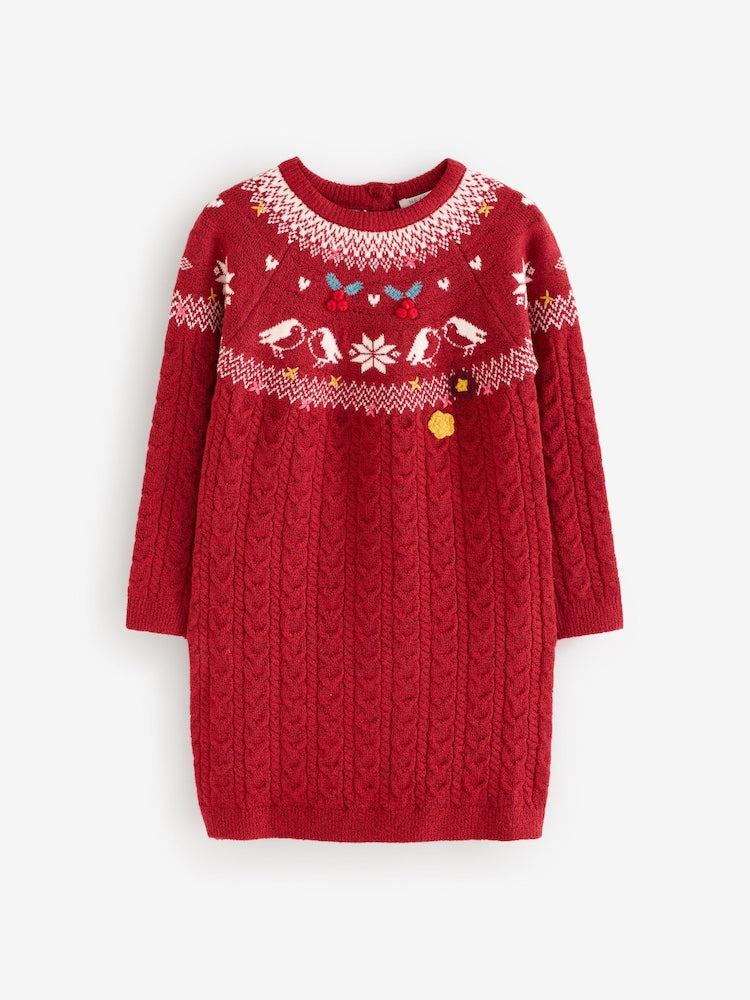 ❤️ Festive Red Knit Sweater Dress | Original Next