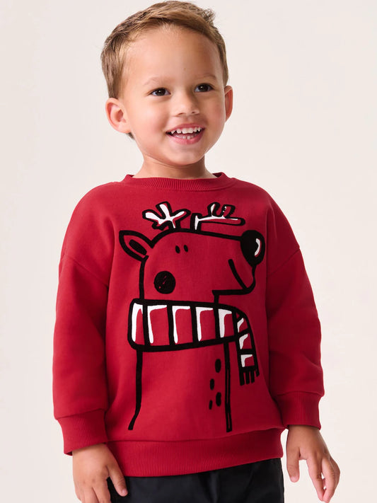 🦌 Jolly Reindeer Graphic Christmas Sweatshirt | Original Next