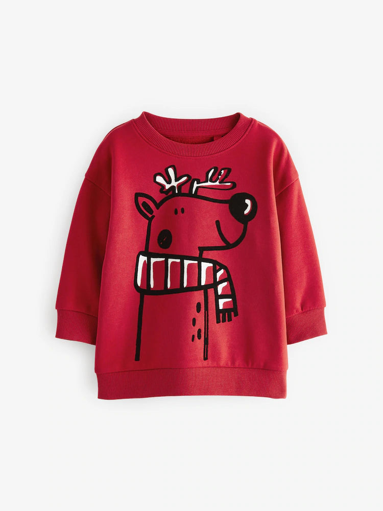 🦌 Jolly Reindeer Graphic Christmas Sweatshirt | Original Next
