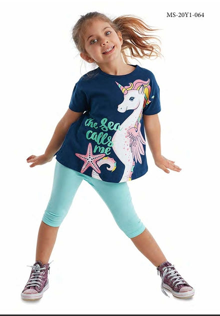 Sea Horse Unicorn Leggings & T-shirt Set