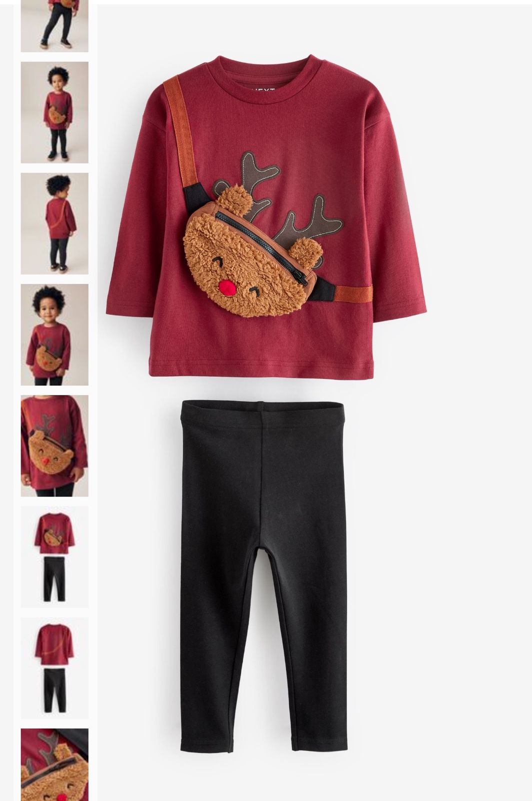 🦌 Reindeer Holiday Outfit Set – 2 Pieces