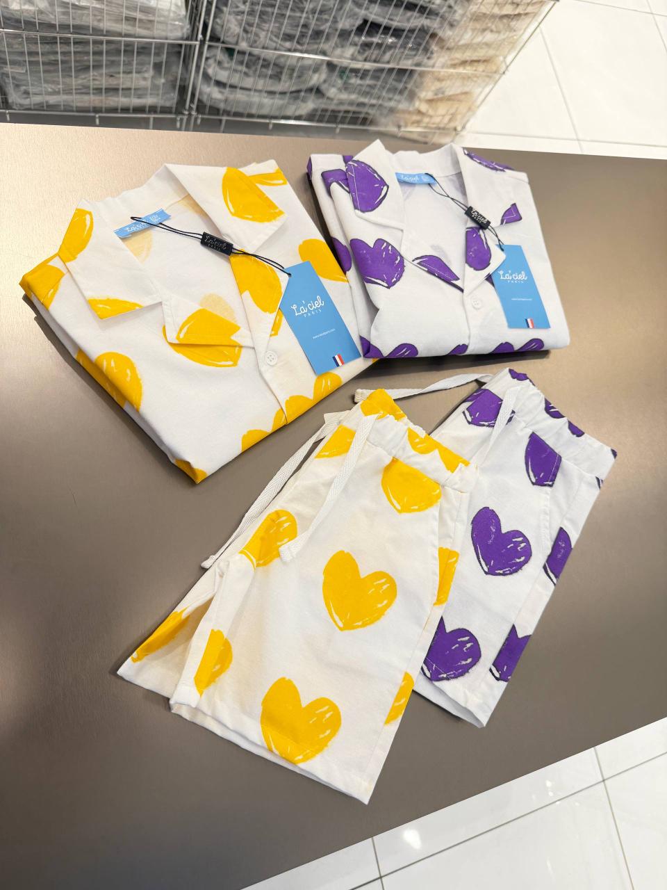 Yellow Hearts Shirt Set