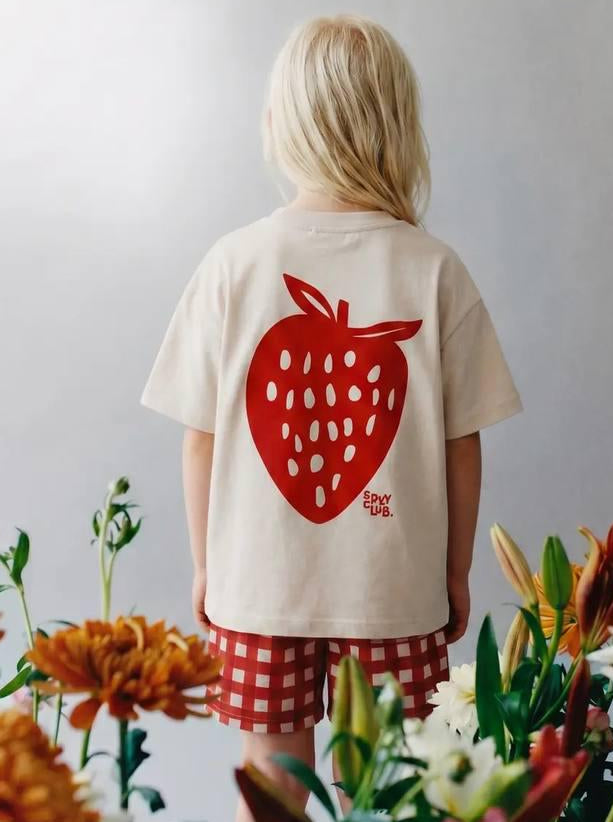 Strawberry Muslin Shorts Set