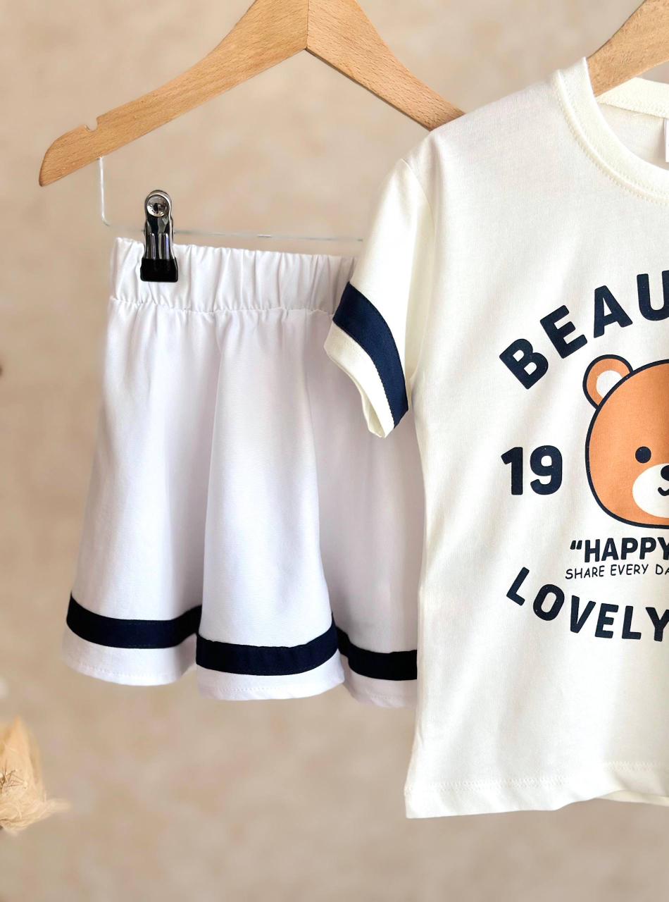 Lovely Bear Skirt Set 🧸🤍