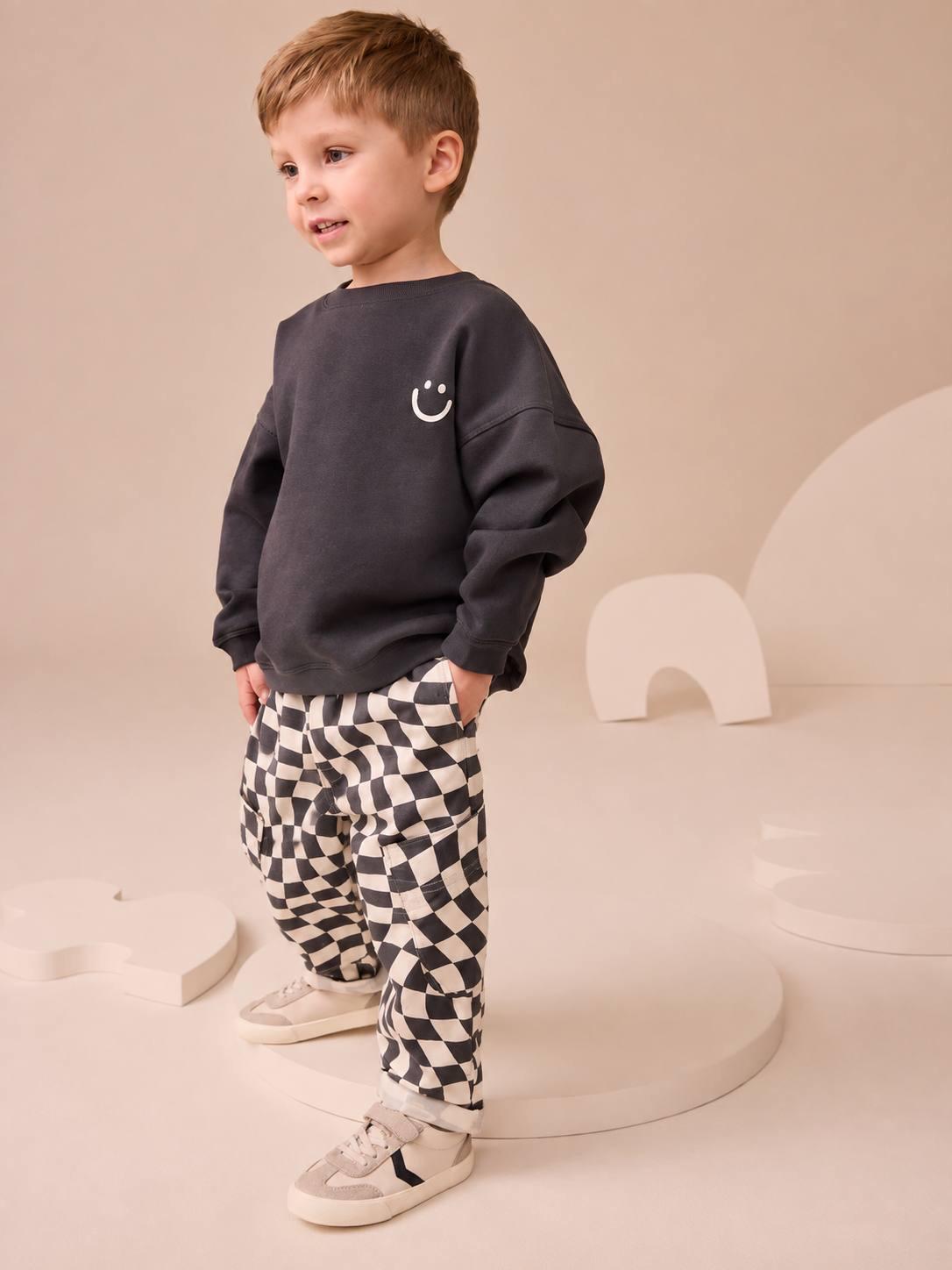 Smiley Gray Checkered Set