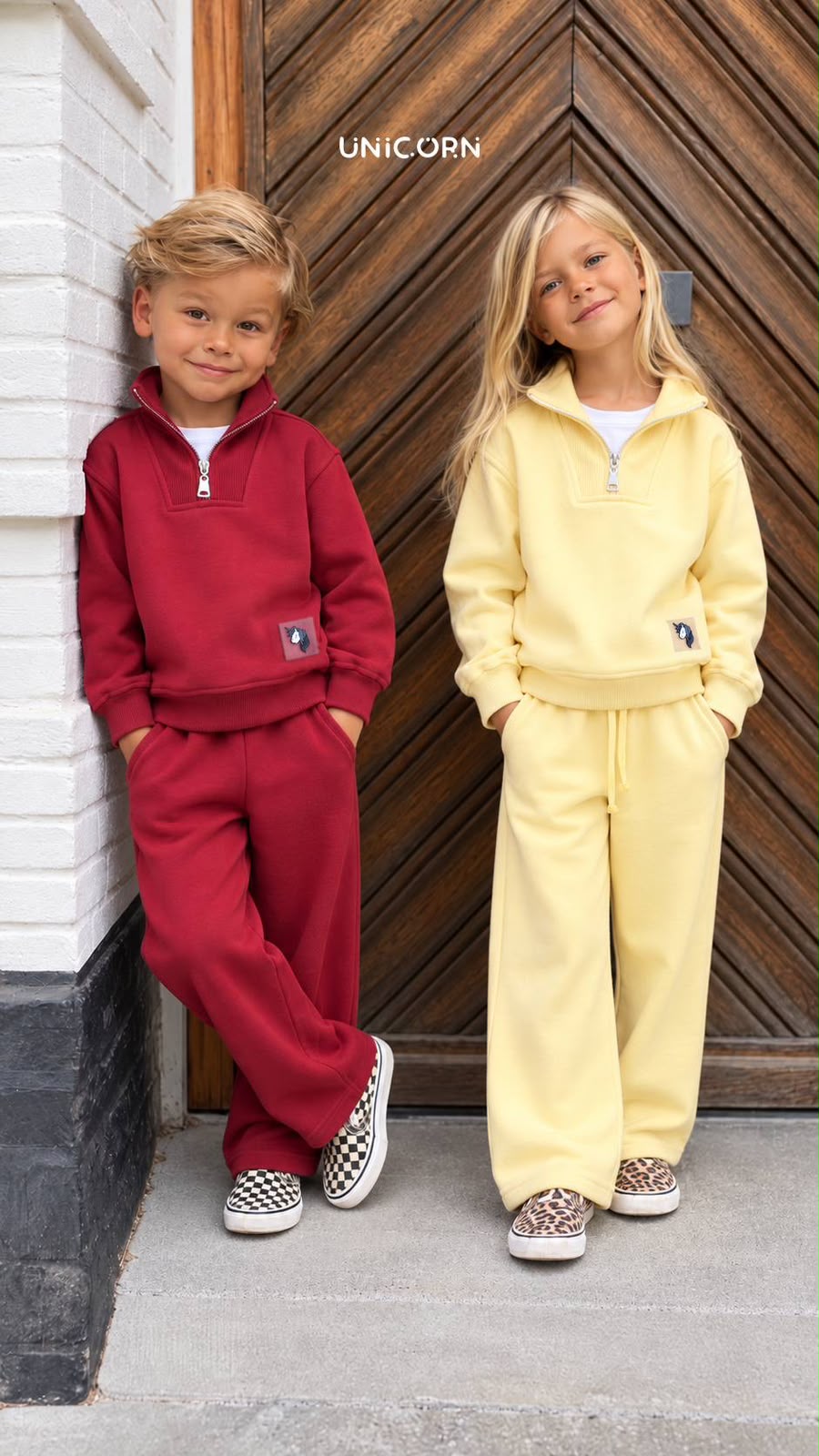 Red Basic Zipper Collar Tracksuit
