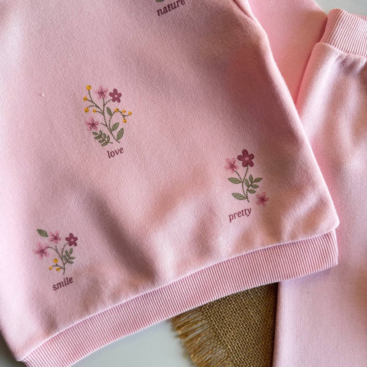 Ligh Pink Floral Baby Set