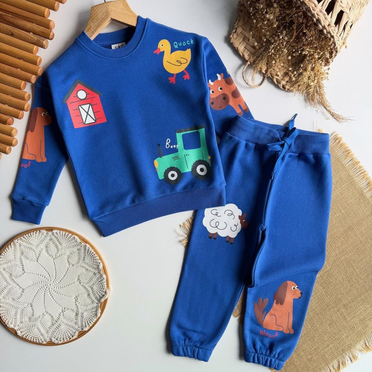 Blue Farm Print Tracksuit