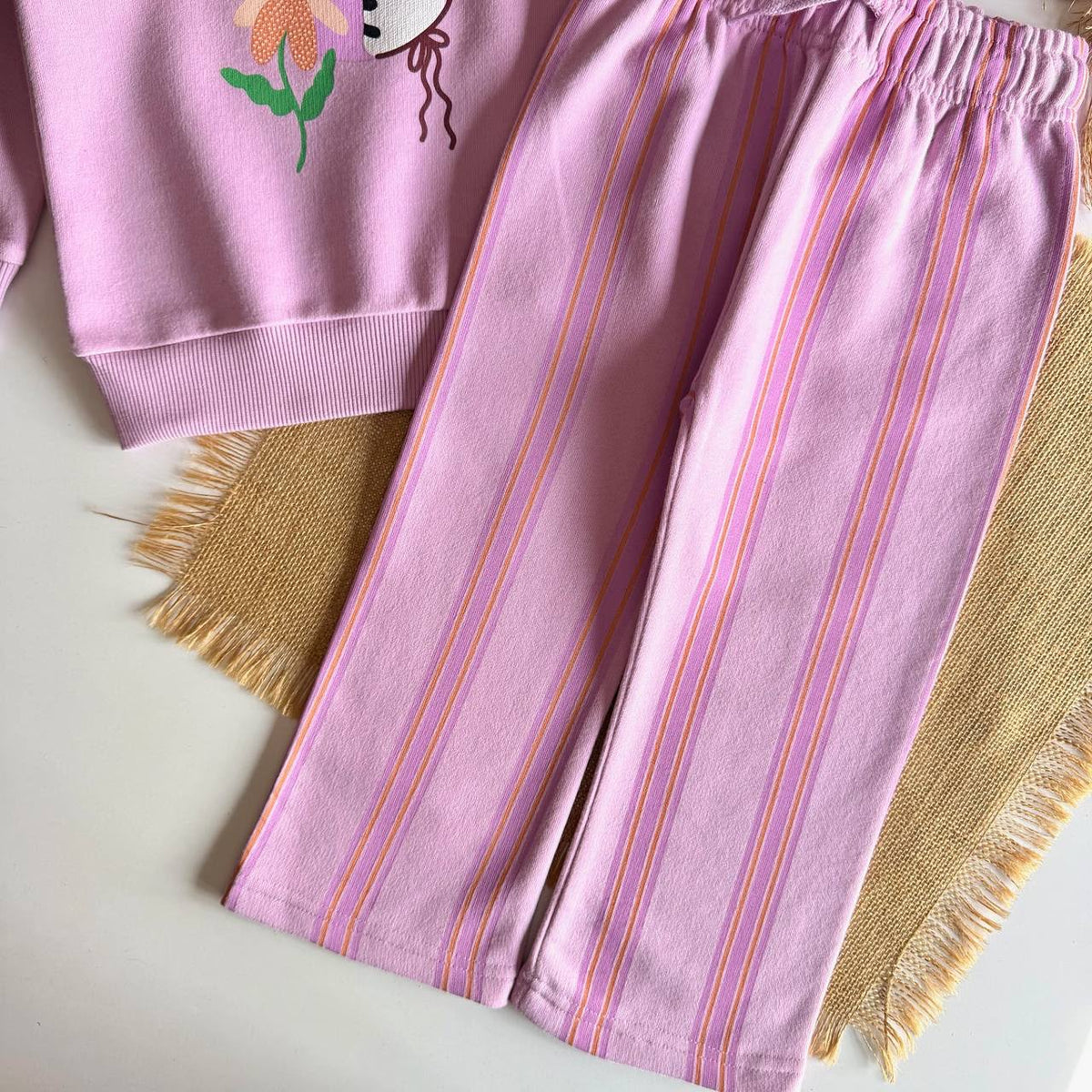 Pink Dreamer Striped Pants Set