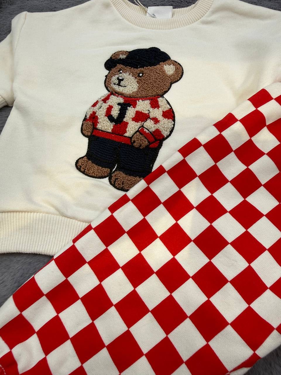 Checkered Bear Baby Set