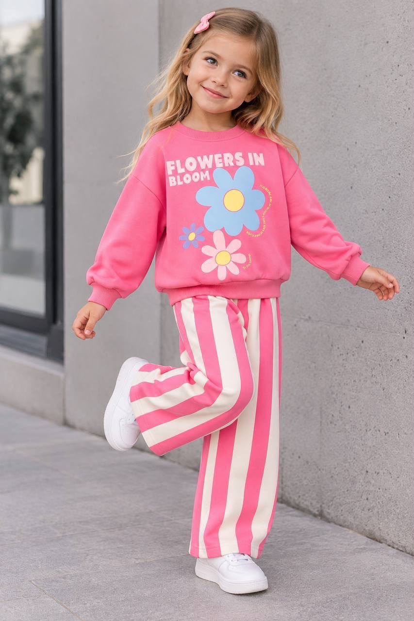 Flowers in Bloom Striped Set