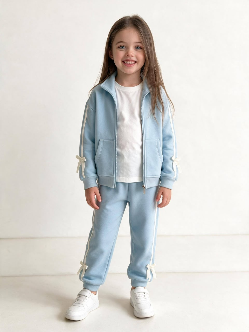 Blue Bows Zipper Tracksuit