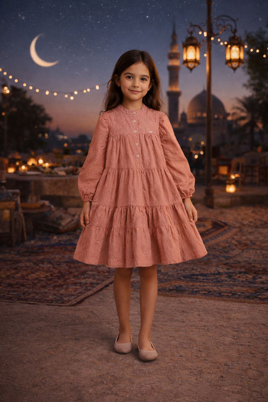 “Amelie Rose” Embroidered Tiered Dress