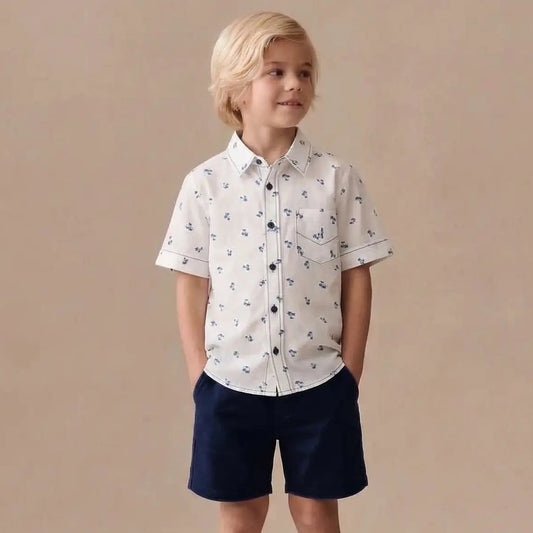 Palm Print Shirt Set