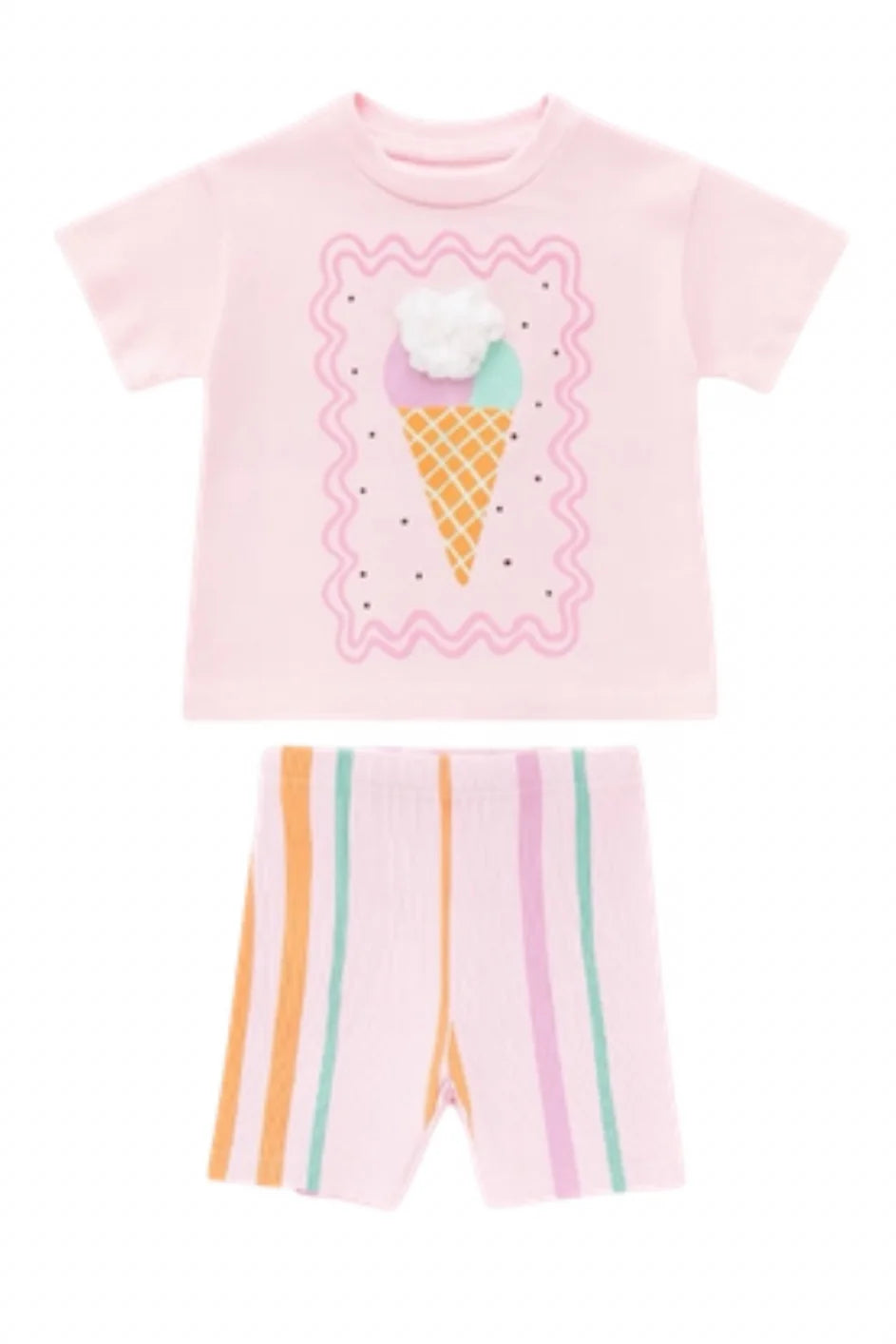 Ice Cream Biker Shorts Set