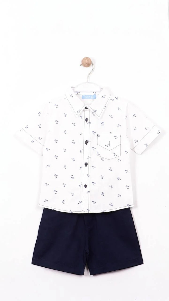 Palm Print Shirt Set