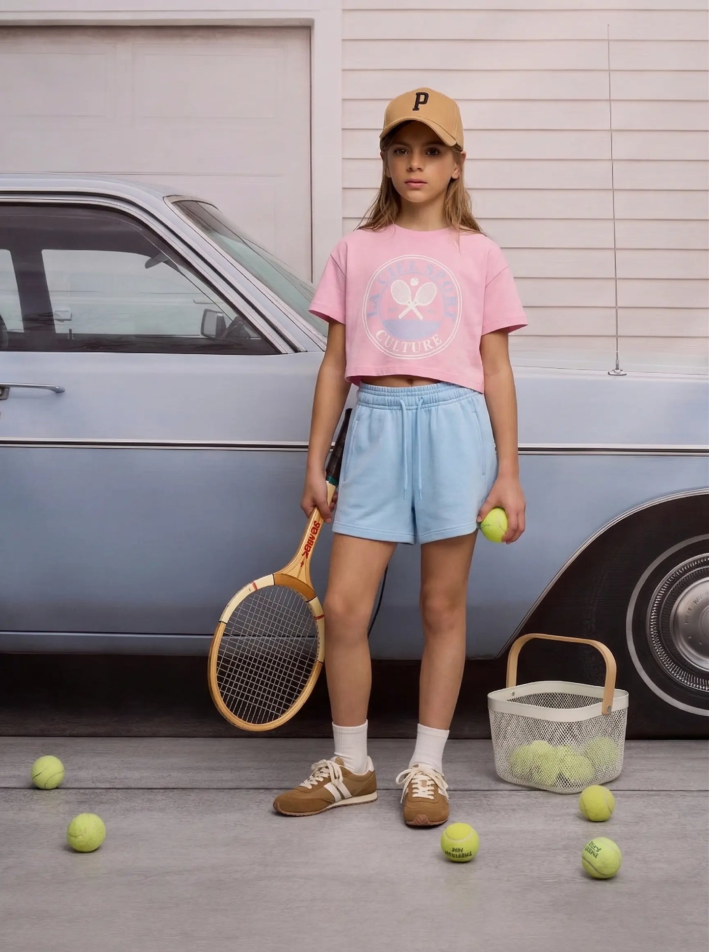 Pink and Blue Tennis Set